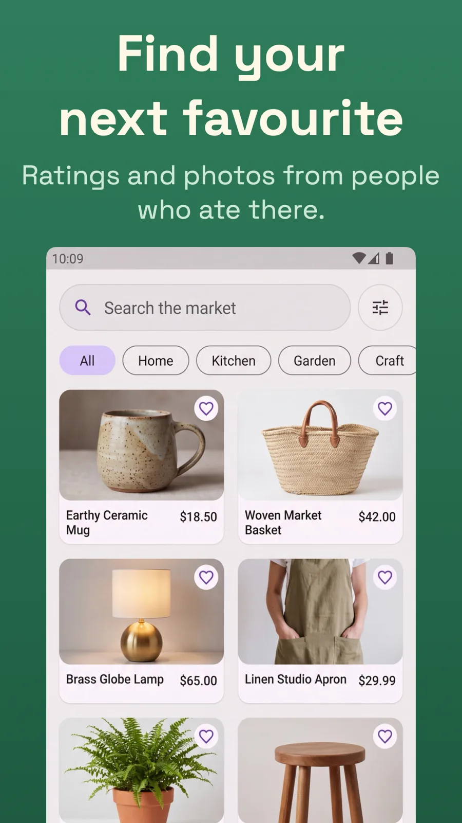 Appetite 模板在 Android Phone 上的效果,第 2 屏,共 3 屏。