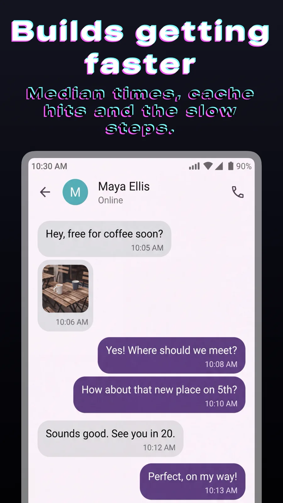 Glitch 模板在 Android Phone 上的效果,第 3 屏,共 3 屏。