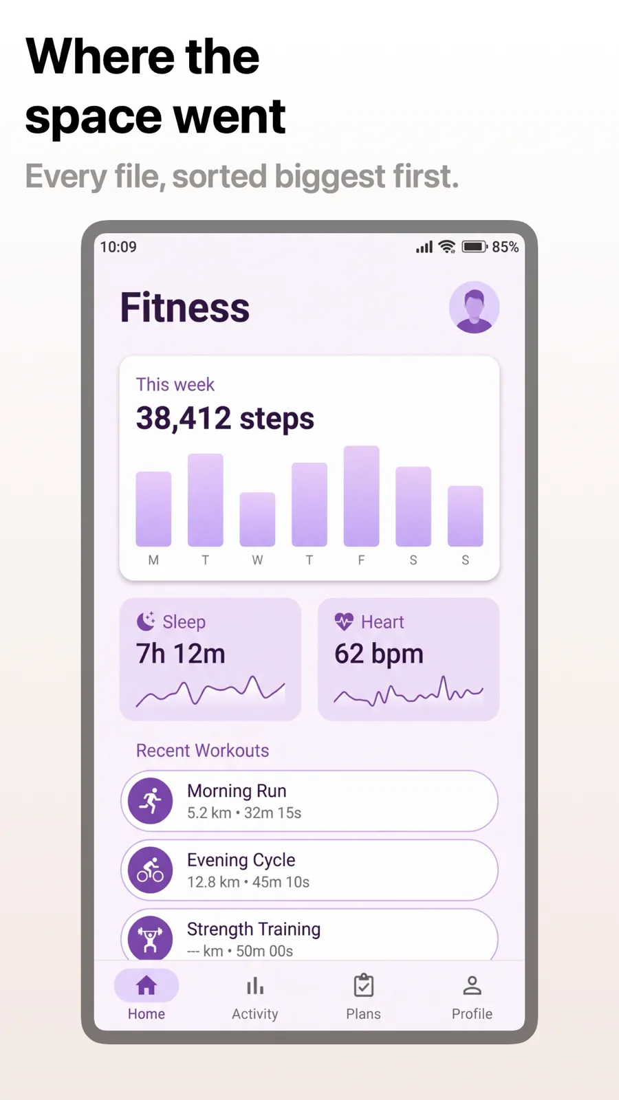 Interface 模板在 Android Phone 上的效果,第 1 屏,共 3 屏。