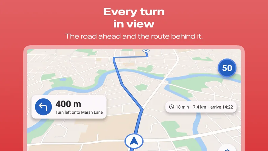 Landscape 模板在 Android Phone 上的效果,第 2 屏,共 3 屏。