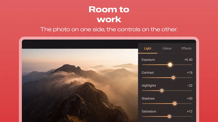 Landscape 模板在 Android Phone 上的效果,第 3 屏,共 3 屏。