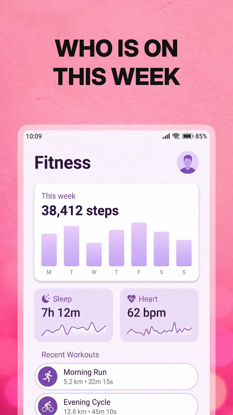 Marquee 模板在 Android Phone 上的效果,第 1 屏,共 3 屏。