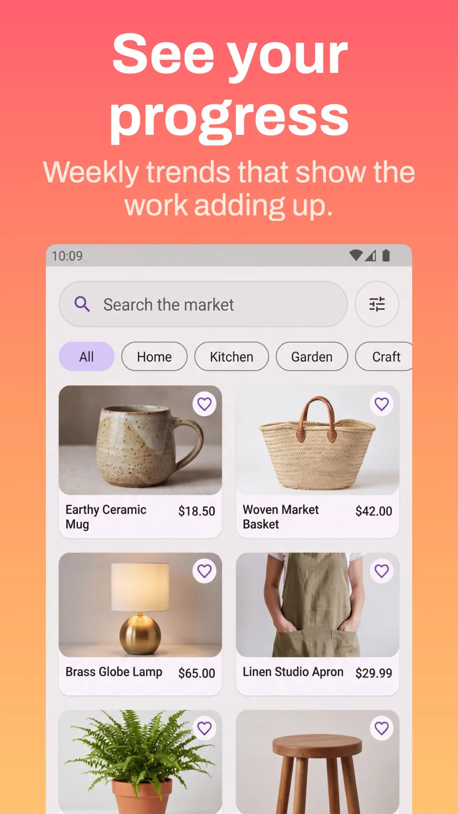 Pulse 模板在 Android Phone 上的效果,第 2 屏,共 3 屏。