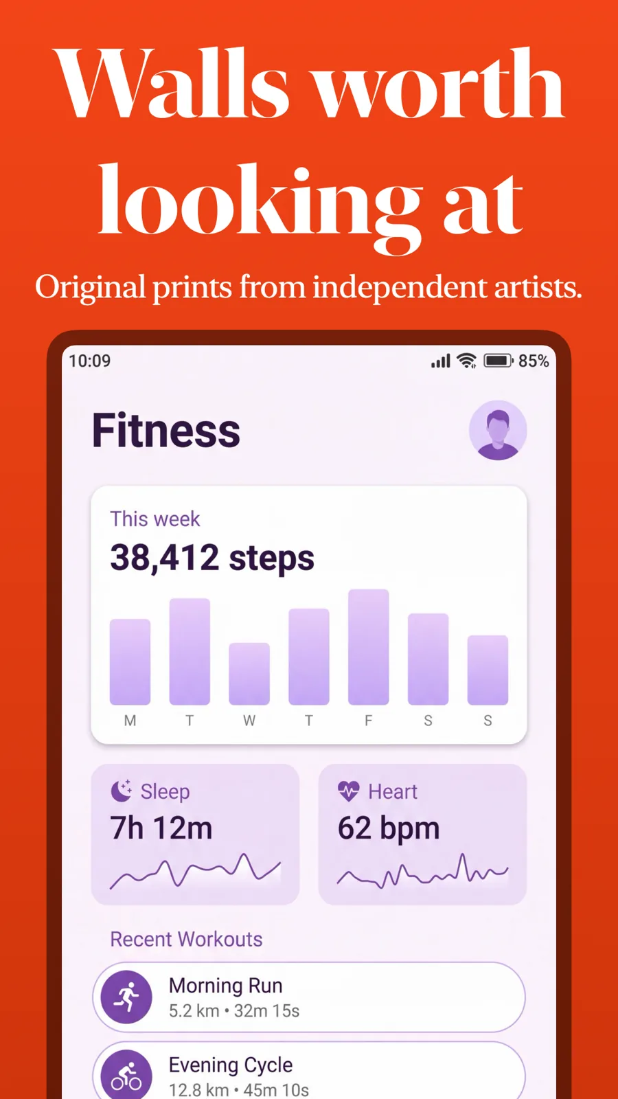 ZigZag 模板在 Android Phone 上的效果,第 1 屏,共 3 屏。