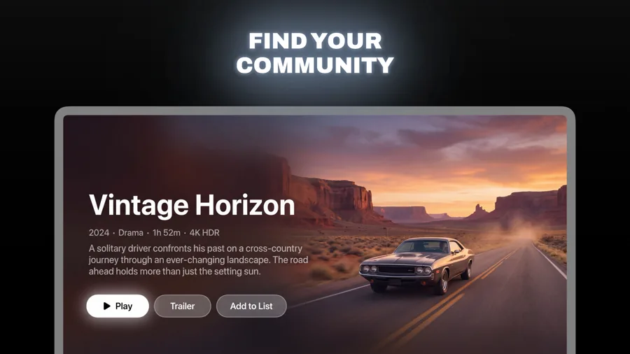 Beacon template on Apple TV, screen 2 of 3.
