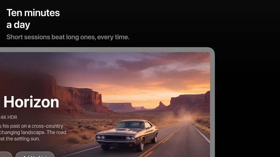 Marker 模板在 Apple TV 上的效果,第 2 屏,共 3 屏。