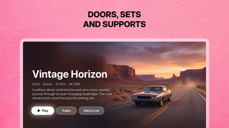 Marquee 模板在 Apple TV 上的效果,第 2 屏,共 3 屏。