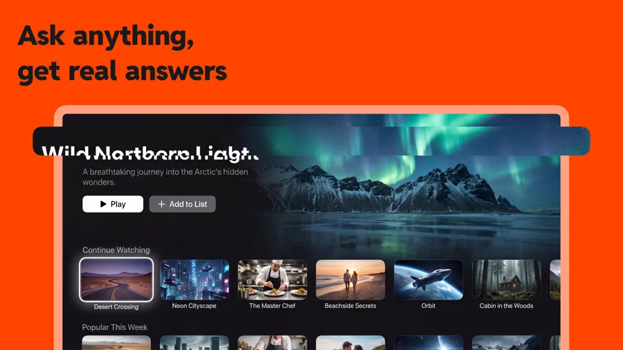 Spotlight template on Apple TV, screen 1 of 3.