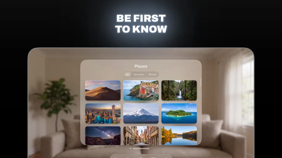 Beacon template on Apple Vision Pro, screen 1 of 3.