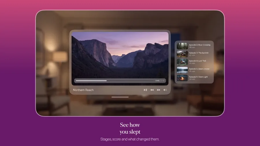 Gradient 模板在 Apple Vision Pro 上的效果,第 3 屏,共 3 屏。