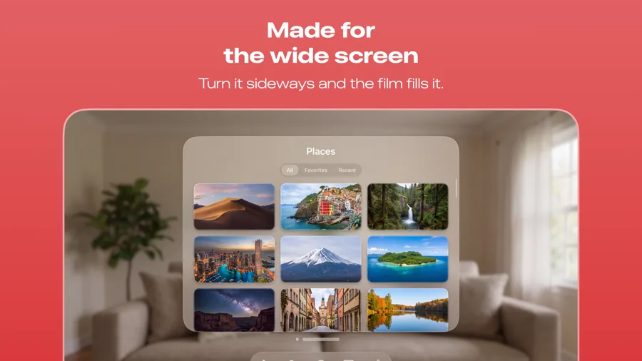 Landscape 模板在 Apple Vision Pro 上的效果,第 1 屏,共 3 屏。