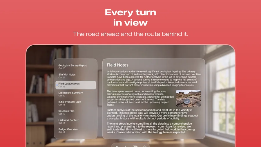 Landscape 模板在 Apple Vision Pro 上的效果,第 2 屏,共 3 屏。