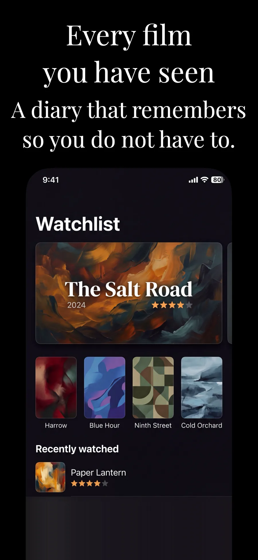 Cupertino Dark template on iPhone, screen 1 of 3.