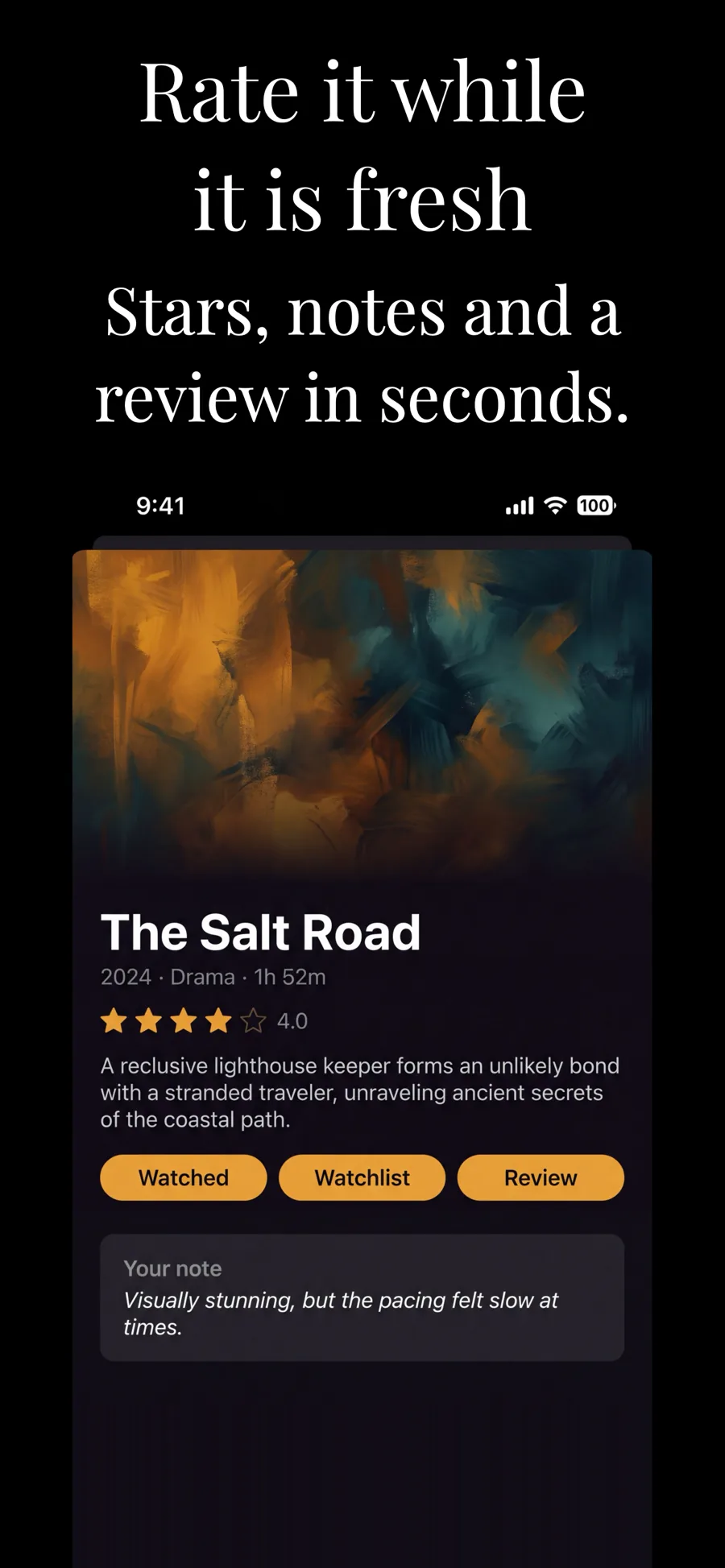 Cupertino Dark template on iPhone, screen 2 of 3.