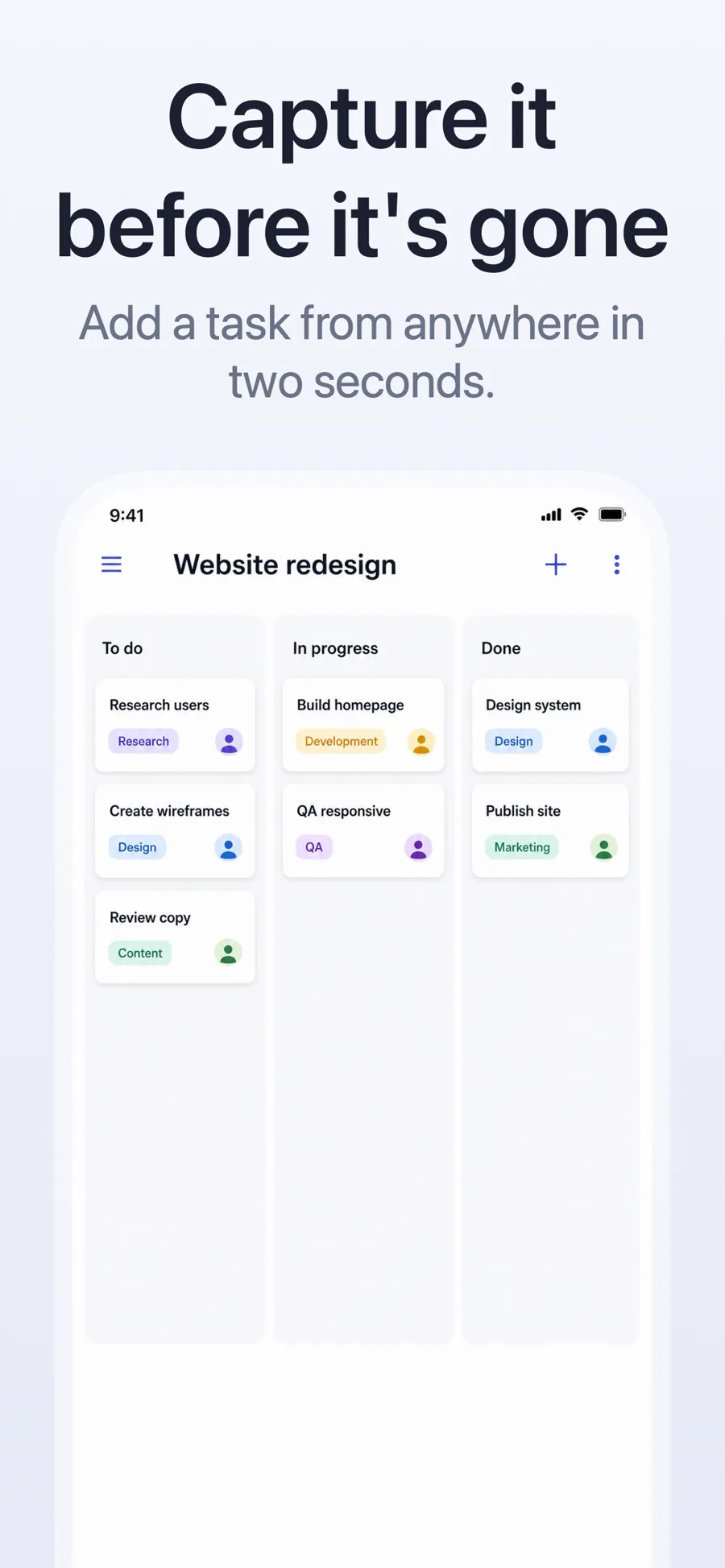 Focus template, screen 2 of 3.