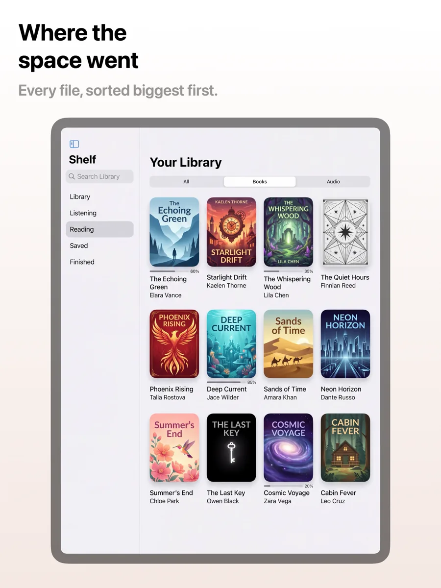 Interface 模板在 iPad 上的效果,第 1 屏,共 3 屏。