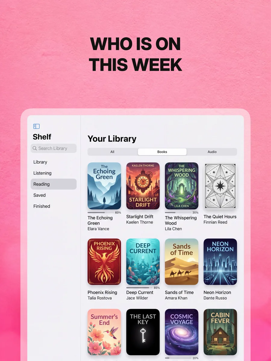 Marquee 模板在 iPad 上的效果,第 1 屏,共 3 屏。