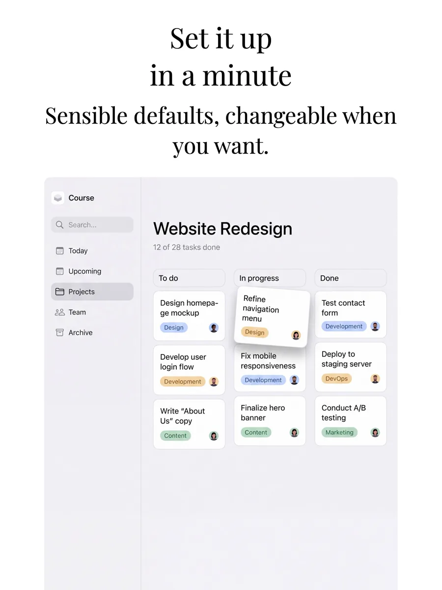 Think Different (Light) template on iPad, screen 2 of 3.