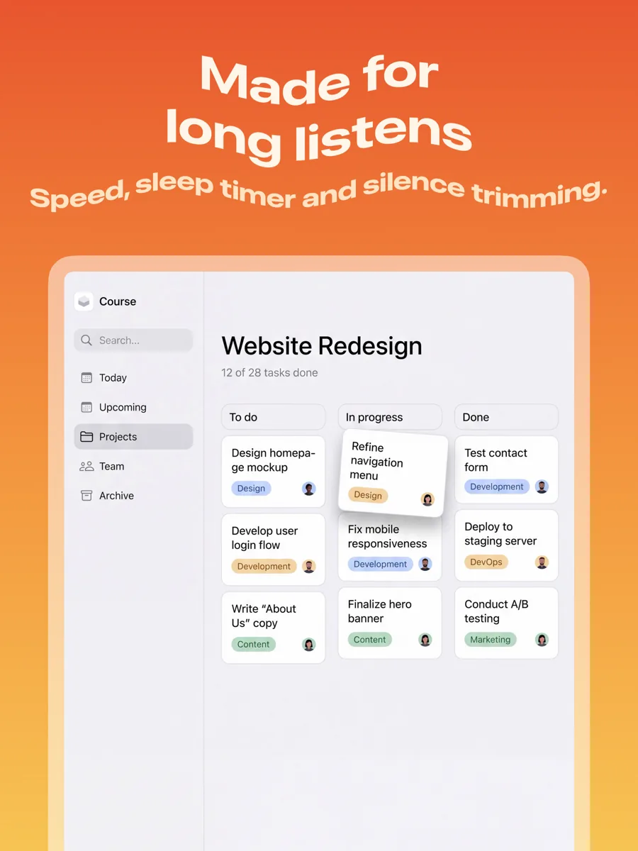 Wave 模板在 iPad 上的效果,第 2 屏,共 3 屏。