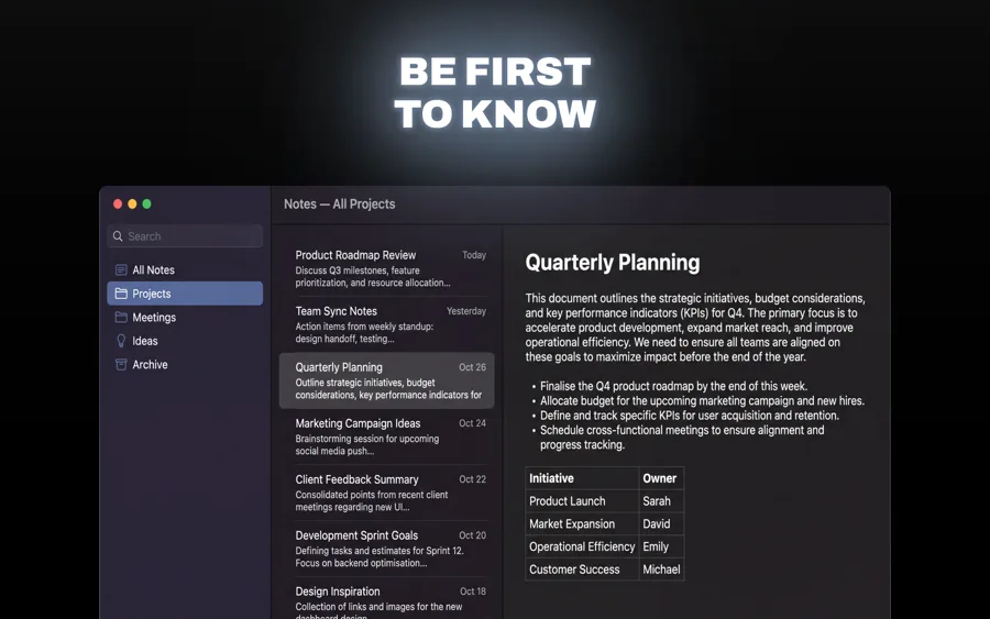 Beacon template on Mac, screen 1 of 3.
