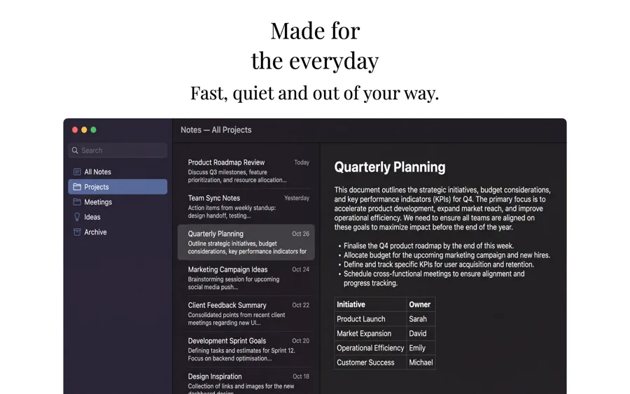 Think Different (Light) template on Mac, screen 1 of 3.