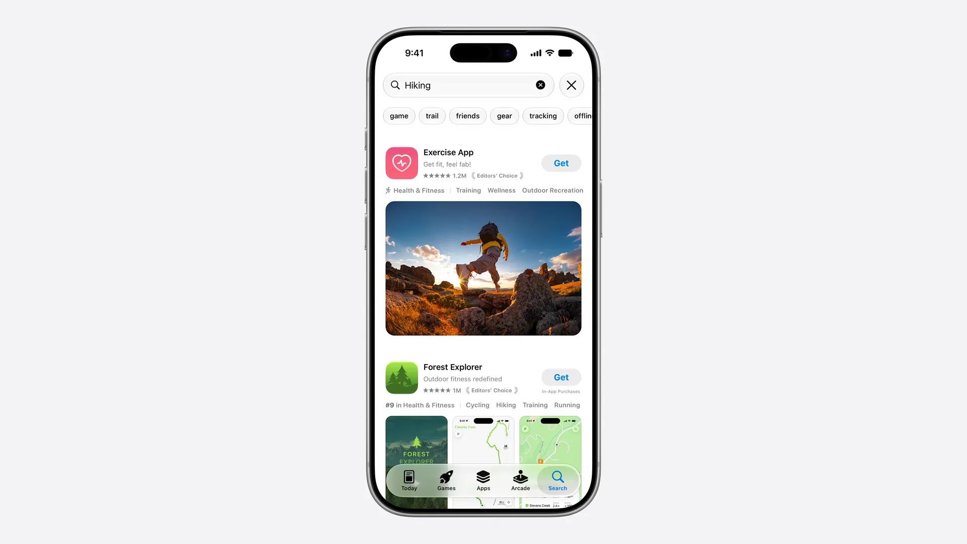 搜索结果中显示来自自定产品页面的关键词专属图片。图片：Apple，WWDC26。